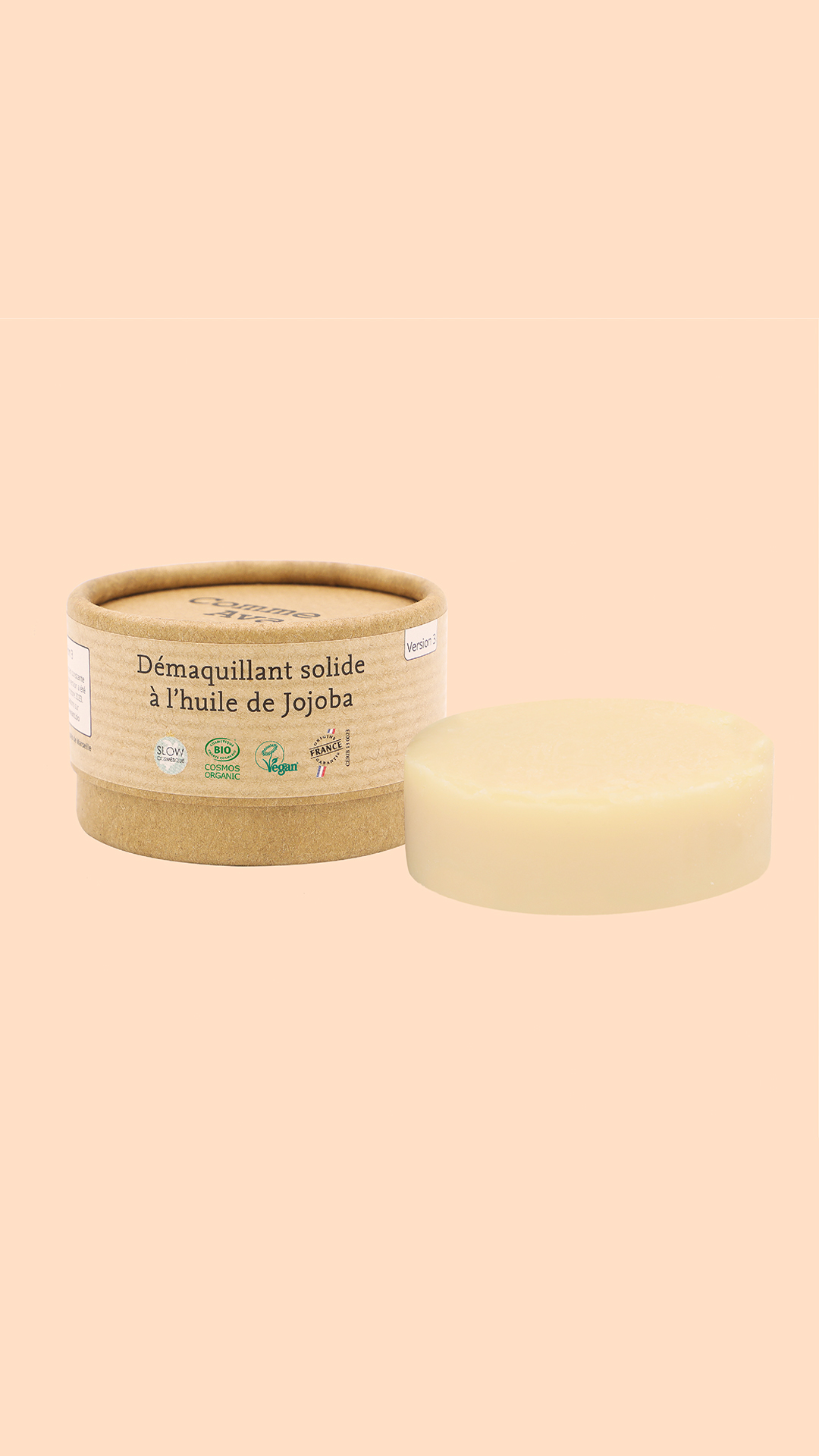 Démaquillant Bio Solide - Yeux & Visage - Baume Nettoyant à l'Huile de Jojoba