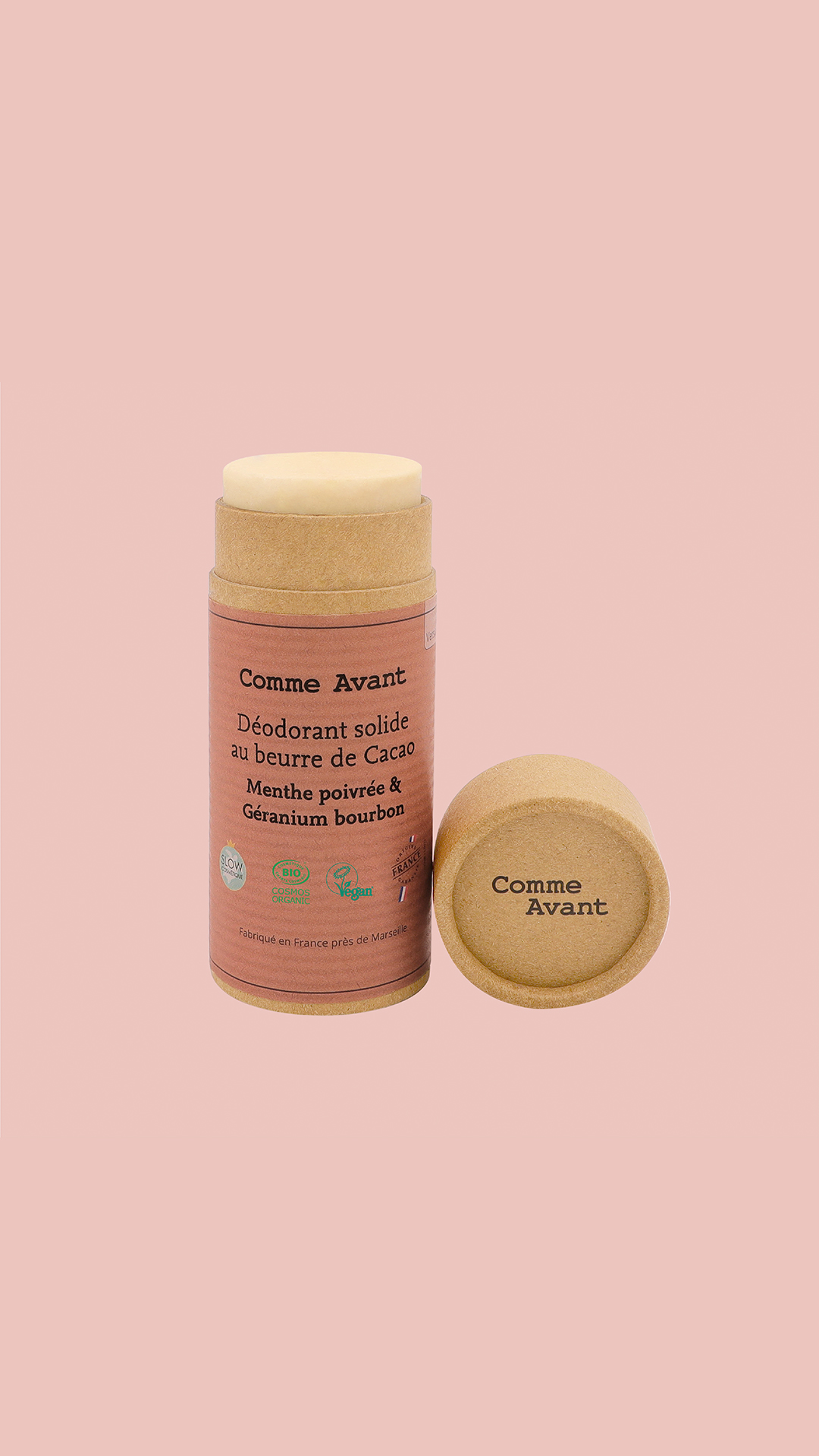 Déodorant Bio Solide Géranium & Menthe Poivrée 60g - Naturel & Efficace