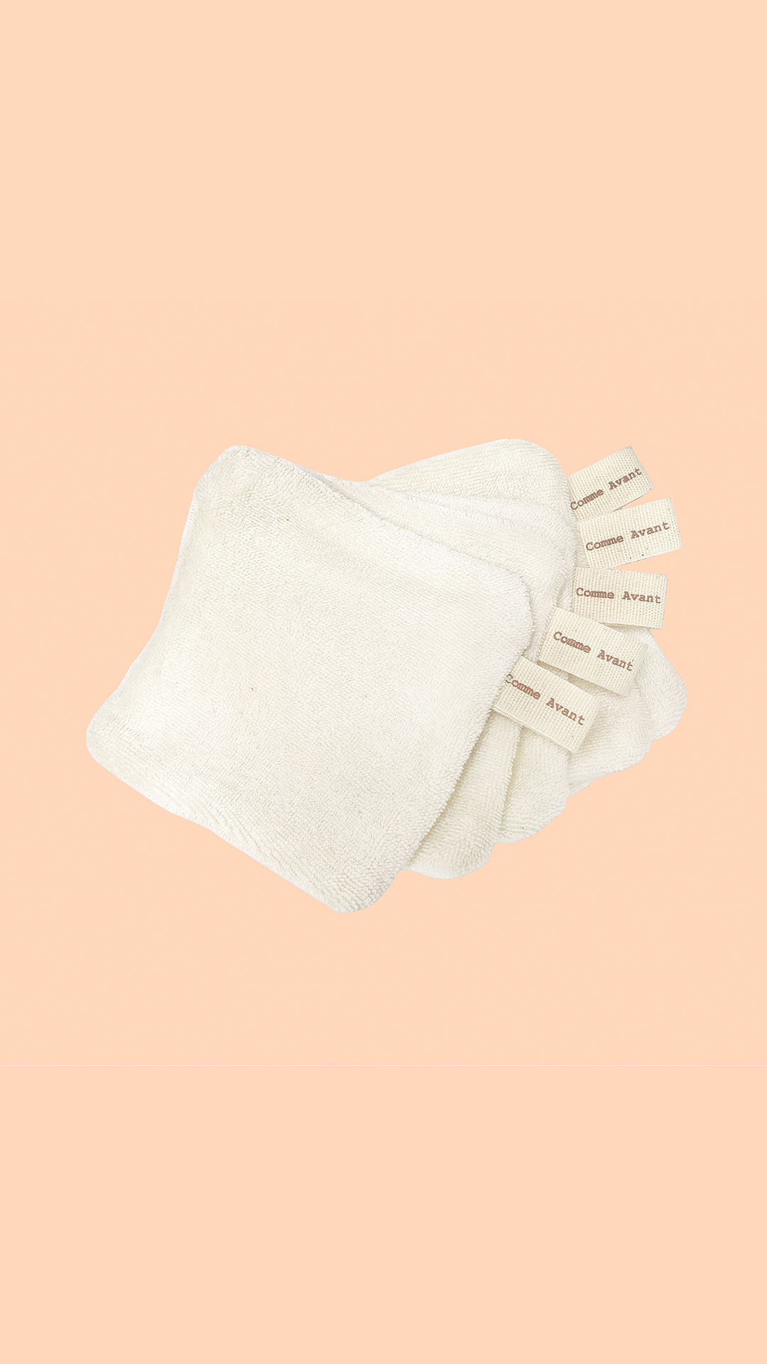 Lot de 5 Lingettes Lavables en Coton Bio - Réutilisable & Naturel