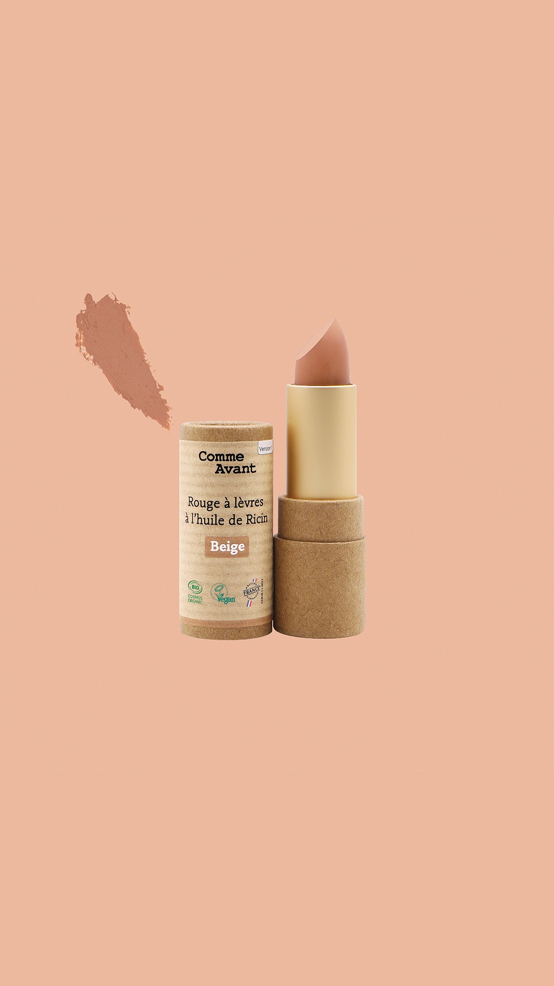 Rouge à Lèvres Beige Bio - Vegan & Longue Tenue - Sans Dioxyde de Titane